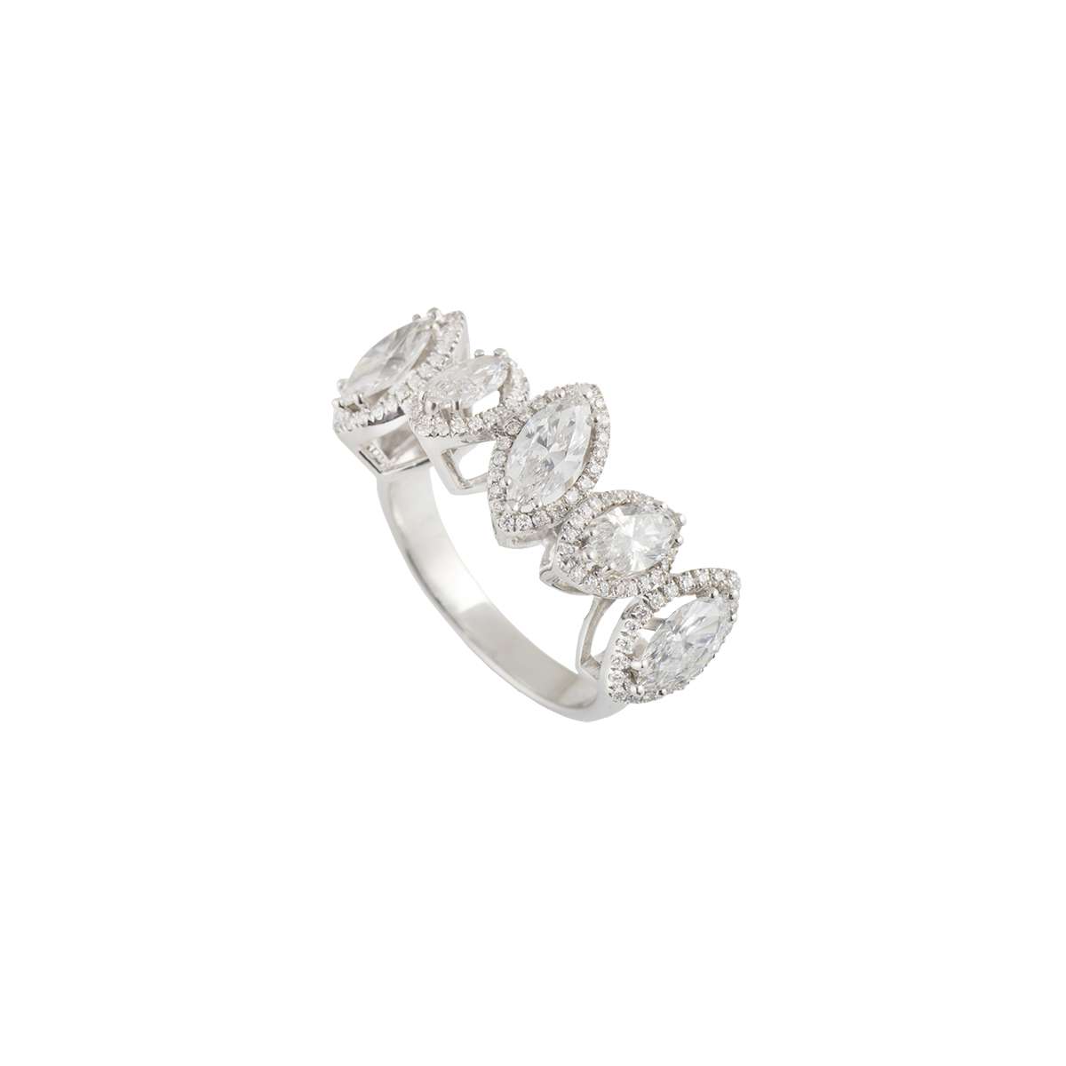 White Gold Marquise Diamond Ring 3.10ct G/VS | Rich Diamonds